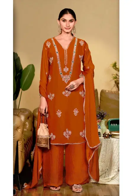 Khas 424 A To C Fandy Satin Embroidery Salwar Kameez 